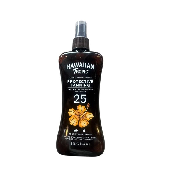 Hawaiian Tropic Protective Tanning Oil Spray  25 SPF 8 oz Water Resistant 10/27 - Picture 1 of 2